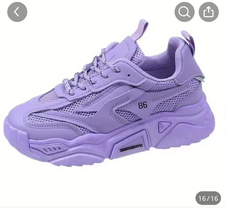 Baskets "Chunky" Monochromes Mauve à Plateforme