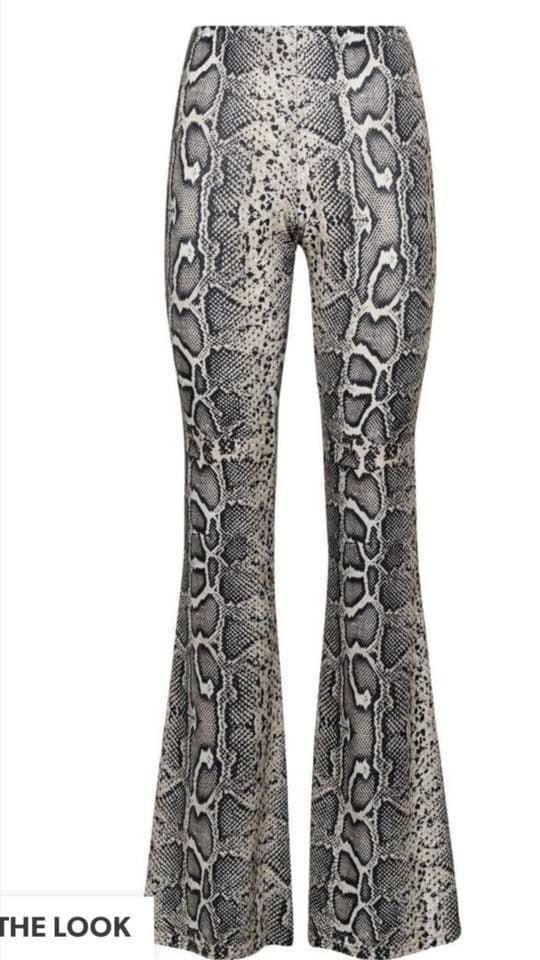 Pantalon flare imprimé serpent taille haute